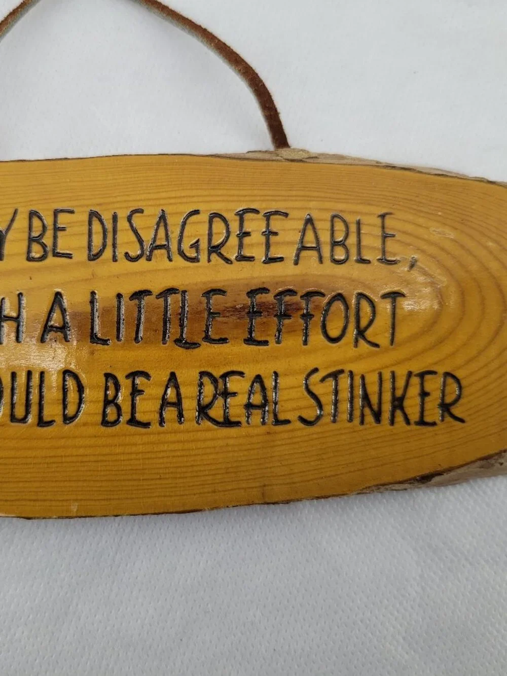 Vintage Live Edge Wood Plaque 